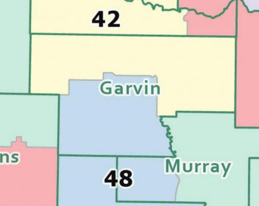 Proposed redistricting maps released Monday show House Districts 20 and 22 will no longer cover parts of eastern Garvin County. House Districts 42 and 48 will shift north, moving Elmore City and part of Pauls Valley out of District 42 and into District 48. 